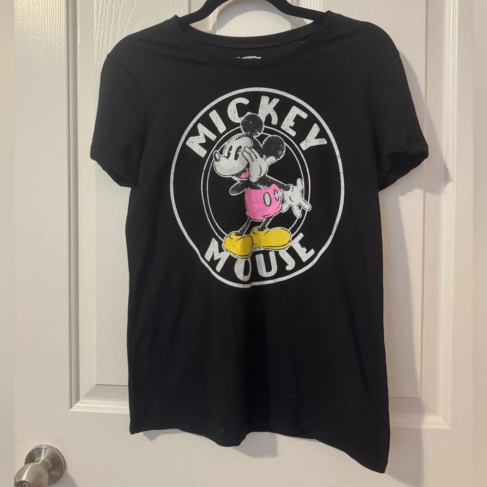 Disney Black and Pink Mickey Mouse Kids T-Shirt